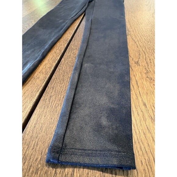 Spanx Faux Leather Leggings Women’s Size M Black Glossy Coated High Waist - Picture 3 of 11